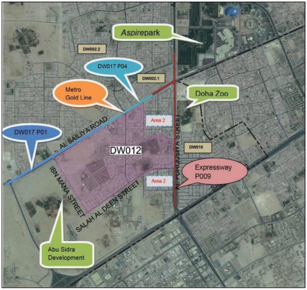 a map showing the location of a construction site.